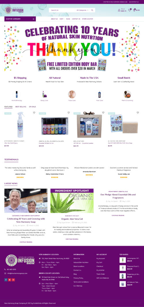 e-commerce store development for natural skin care business