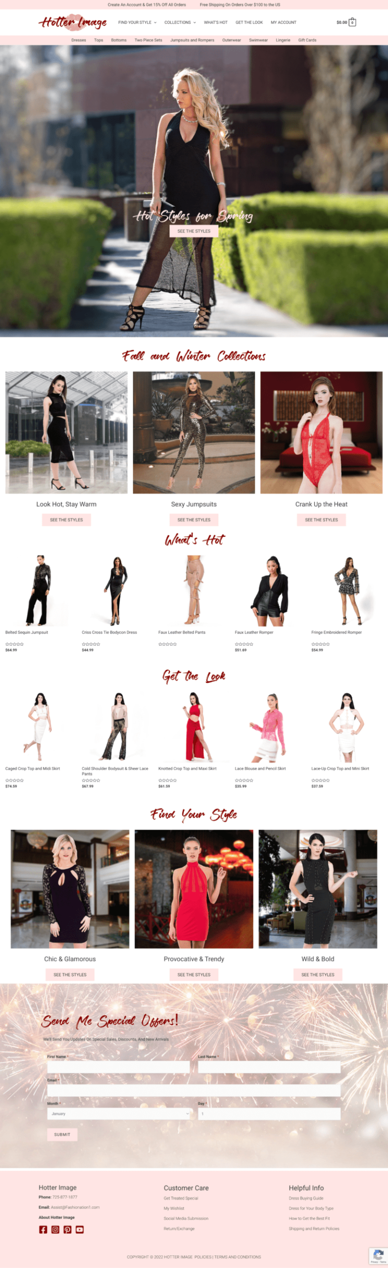 Online fashion clothing store website development and design