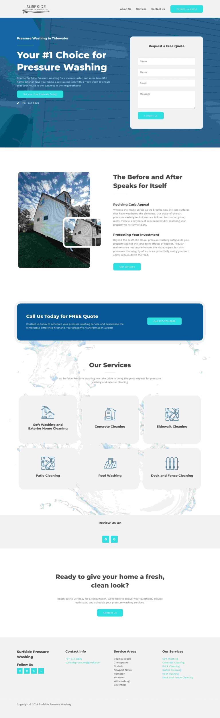 website design for pressure washing business